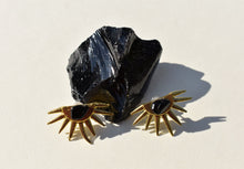 Load image into Gallery viewer, The Black Obsidian Sun Earrings