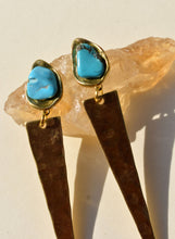 Load image into Gallery viewer, Turquoise Triangle Earrings
