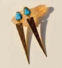 Load image into Gallery viewer, Turquoise Triangle Earrings
